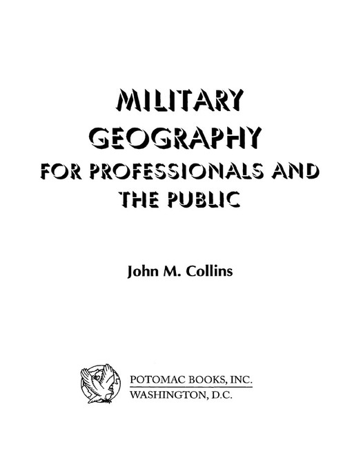 Title details for Military Geography by John M. Collins - Available